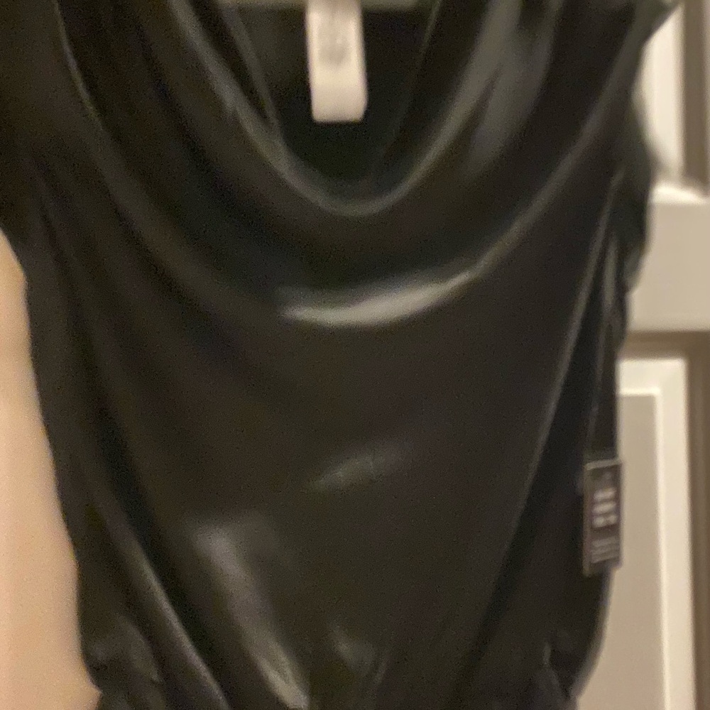 Express Shiny Black Cowl Neck Blouse